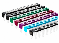 4TI-0786/W/2D 8 Well PCR Tube Strips, clear PP wells, white PC frame, plus strips of flat caps, 2D coded ( 120 tube strips and cap strips/ pkg  )