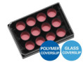 81221 µ-Plate 12 Well Untreated: #1.5 polymer coverslip, hydrophobic, black plate, sterilized, individually packed ( 15 pcs/pkg )