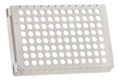 4TI-0371 8 Well PCR Tube Strip Adapter, 96 well skirted frame, white PC, cut corner H1 ( 18 adapters/pkg )